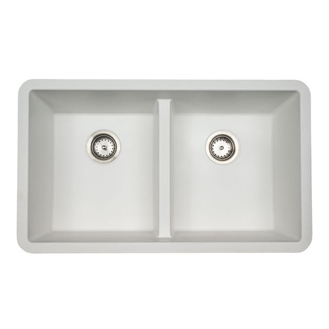 MSI White Quartz Double Bowl 50/50-3319 Sinks
