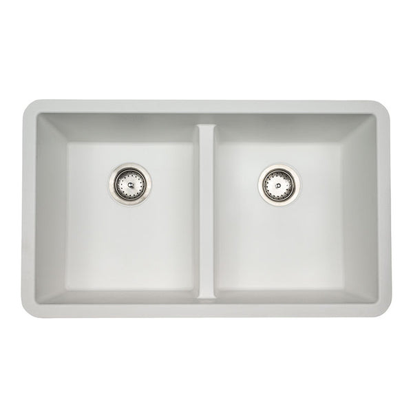MSI White Quartz Double Bowl 50/50-3319 Sinks