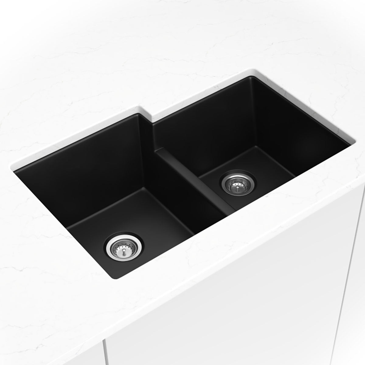 Black Quartz Double Bowl 60/40 – 3221