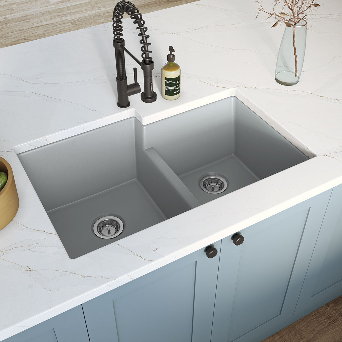 Gray Quartz Double Bowl 60/40 – 3221