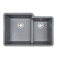 MSI Gray Quartz Double Bowl 60/40-3221 Sinks — Single-Bowl Kitchen Sink in gray tonality