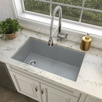 MSI Gray Quartz Single Bowl 3119 Sinks — surface detail in gray tonality