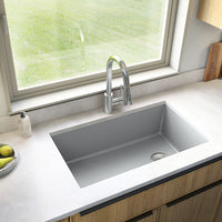 MSI Gray Quartz Single Bowl 3119 Sinks — surface detail in gray tonality