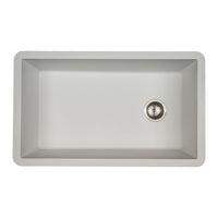 MSI White Quartz Single Bowl 3119 Sinks — Single-Bowl Kitchen Sink in white tonality