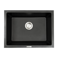 MSI Black Quartz Single Bowl 2418 Sinks — Single-Bowl Kitchen Sink in black tonality