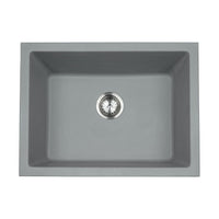 MSI Gray Quartz Single Bowl 2418 Sinks — Single-Bowl Kitchen Sink in gray tonality