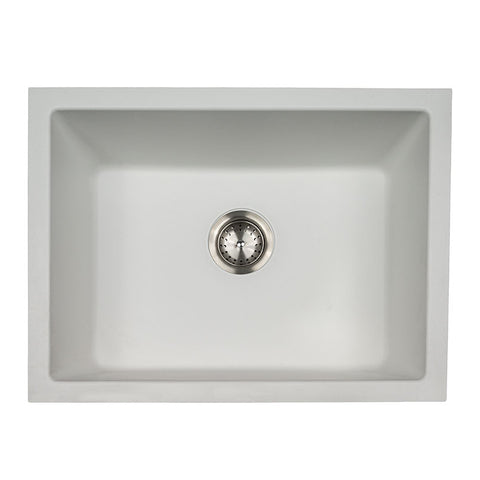MSI White Quartz Single Bowl 2418 Sinks