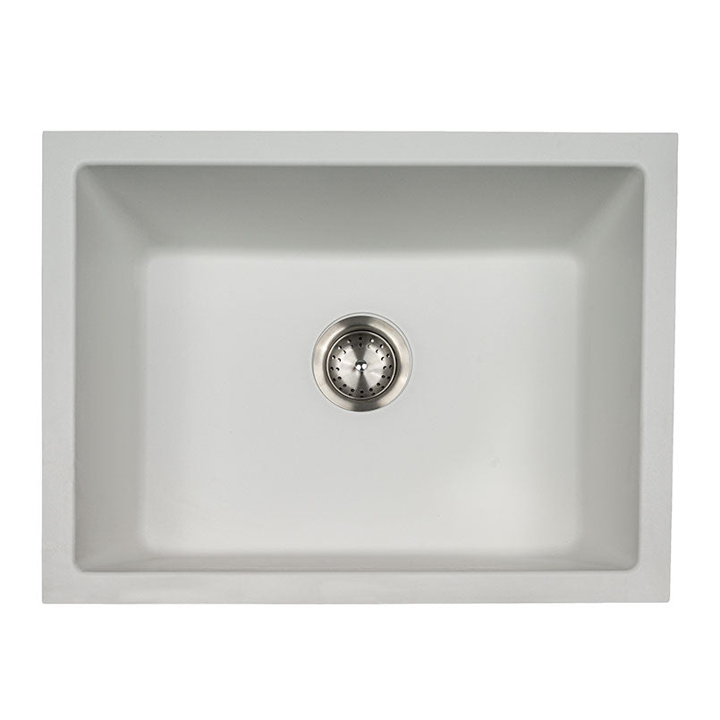 White Quartz Single Bowl – 2418