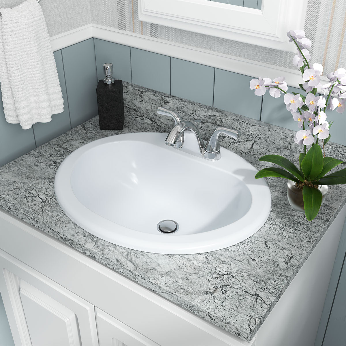 Overmount White Oval Porcelain - 2118