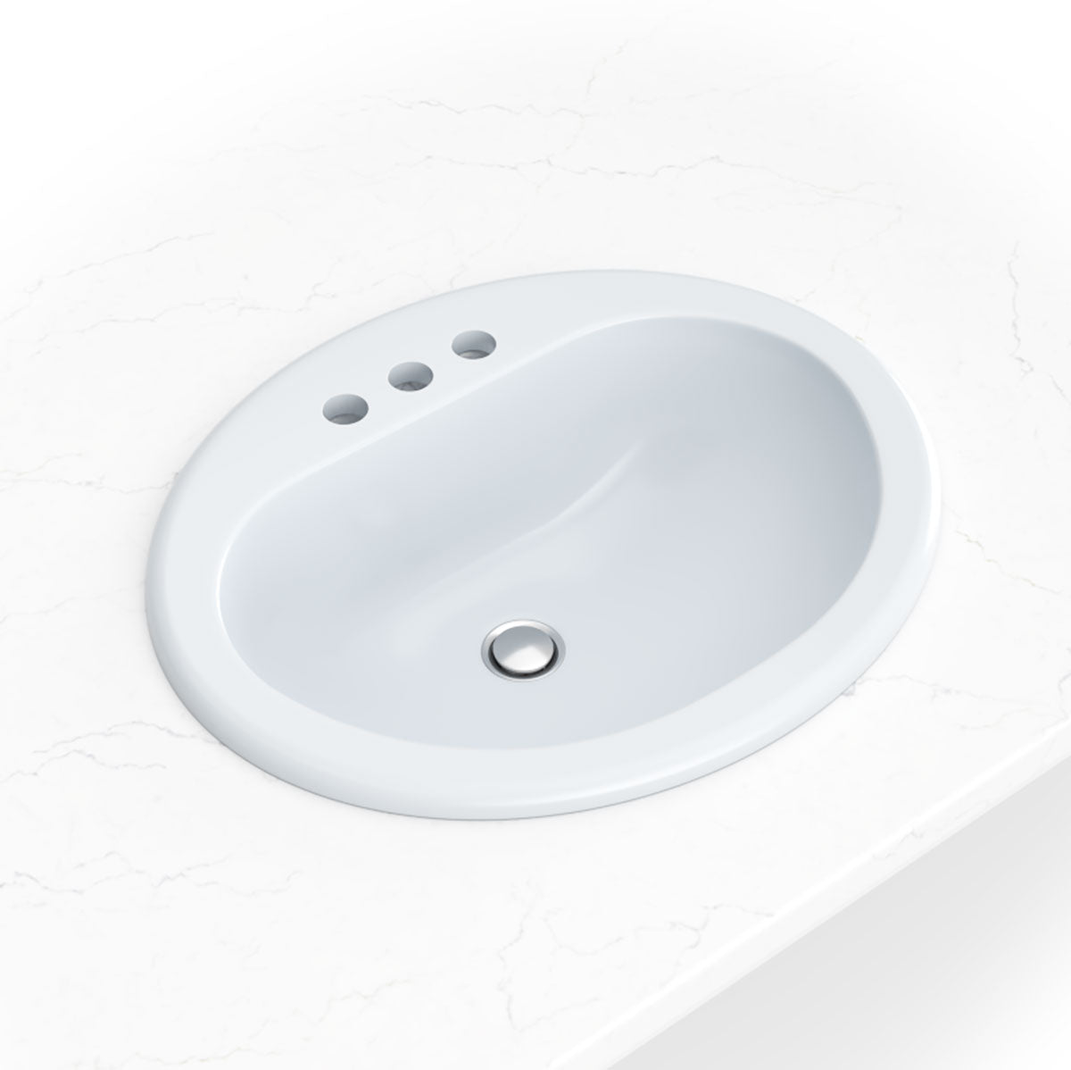 Overmount White Oval Porcelain - 2118