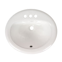 MSI Overmount White Oval 2118 Sinks — surface detail in white tonality