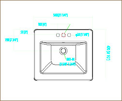 MSI Overmount White Rectangle 2118 Sinks — surface detail in white tonality