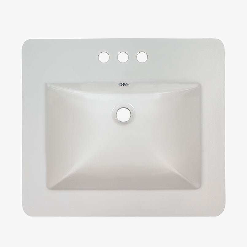 Overmount White Rectangle Porcelain - 2118