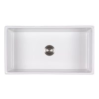 MSI Fireclay Farmhouse White Single Bowl-3318 Sinks — surface detail in white tonality