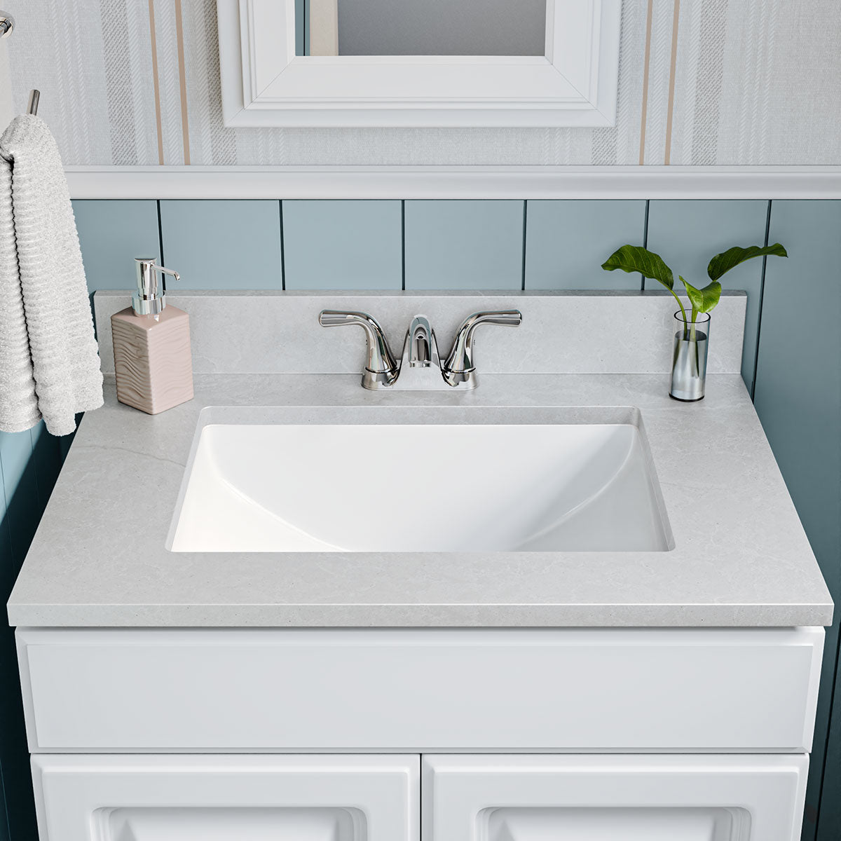 MSI White Rect 2015 Straight Sinks — surface detail in white tonality