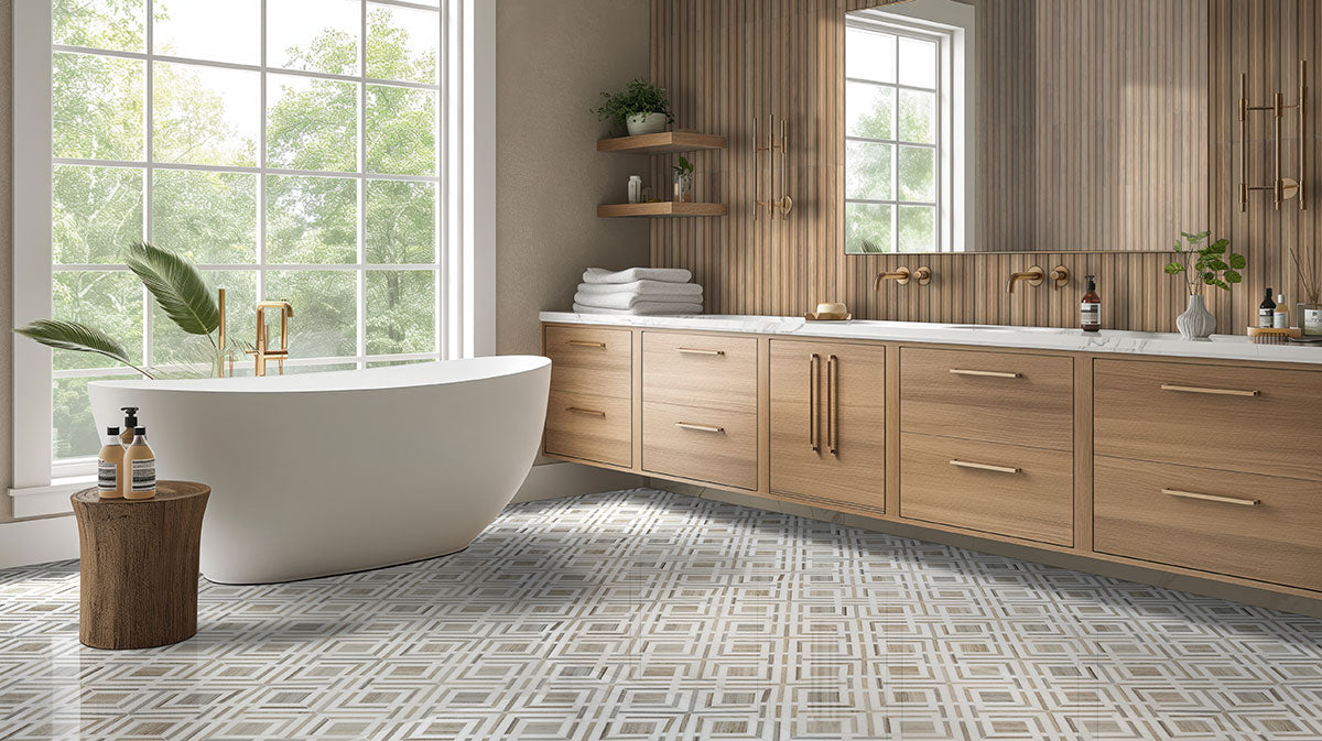 MSI HipHop Sinfonia Hip Hop Camel Fluted Tile — surface detail in natural tonality