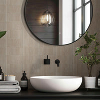 MSI Piano Sinfonia Abedul Fluted Tile — surface detail in natural tonality