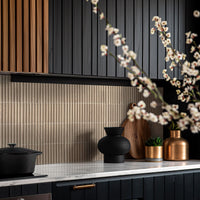 MSI Piano Sinfonia Camel Fluted Tile — surface detail in natural tonality