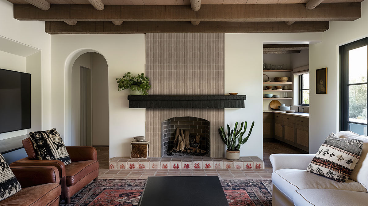 MSI Piano Sinfonia Camel Fluted Tile — surface detail in natural tonality