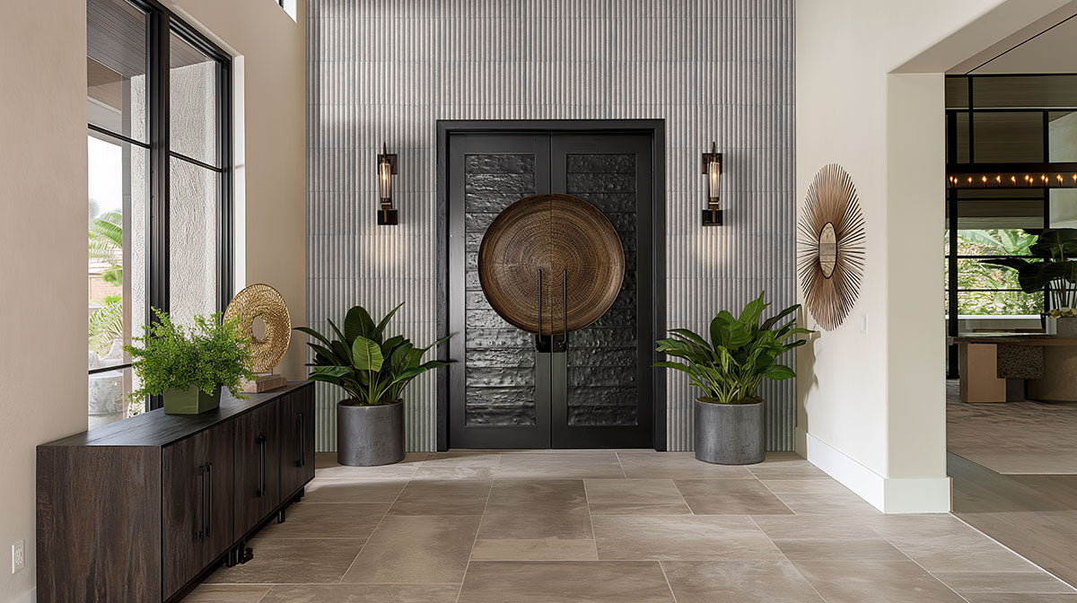 MSI Piano Sinfonia Ceniza Fluted Tile — surface detail in natural tonality