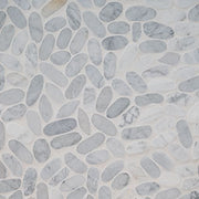 Sliced Carrara White Pebbles Mosaic