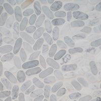 MSI Carrara White Sliced Pebbles Mosaic — Natural Stone Mosaic in white tonality