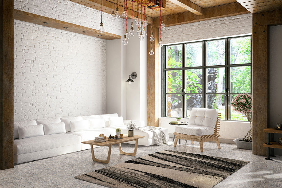 MSI Sliced Ash Pebbles Mosaic — surface detail in natural tonality