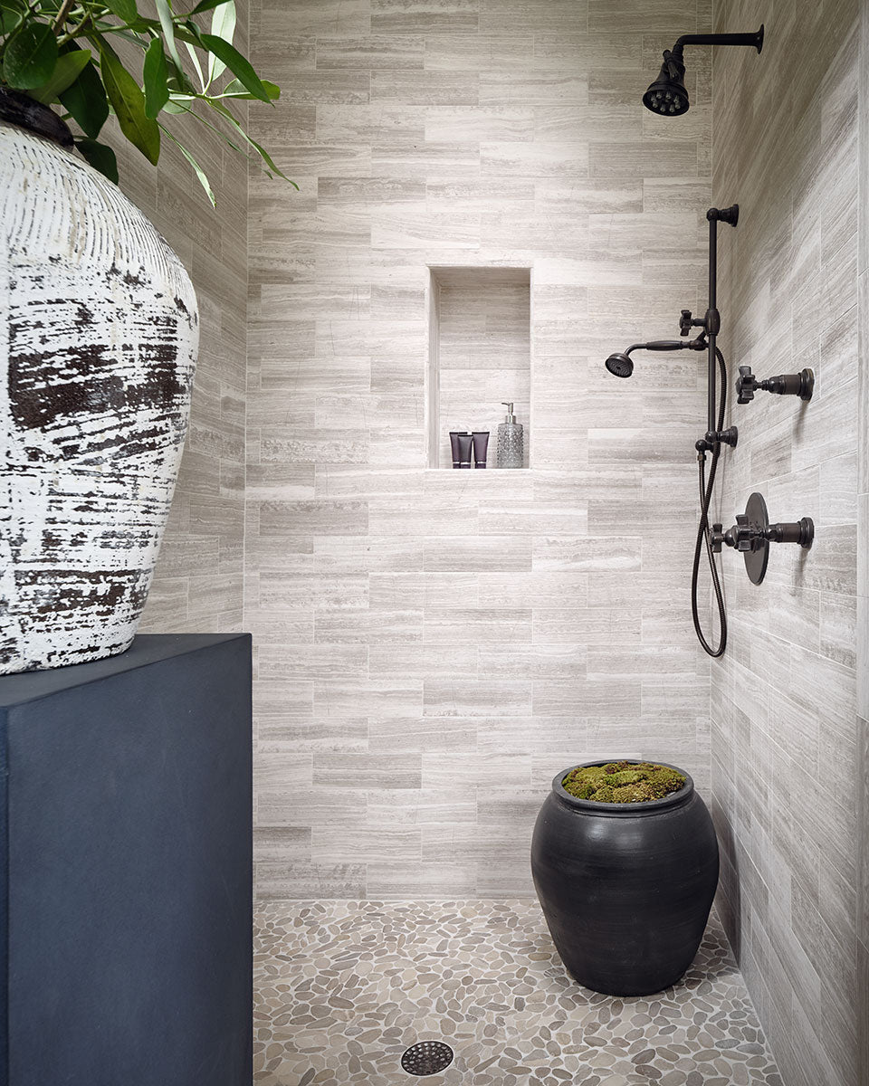 MSI Sliced Earth Pebbles Mosaic — surface detail in natural tonality
