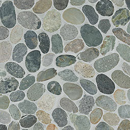 Sliced Rainforest Pebbles Mosaic