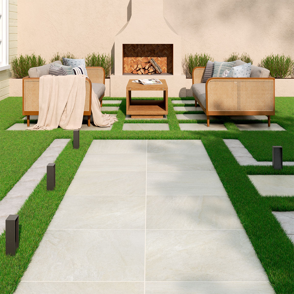 MSI Legions Quartz White Porcelain Paver — surface detail in white tonality