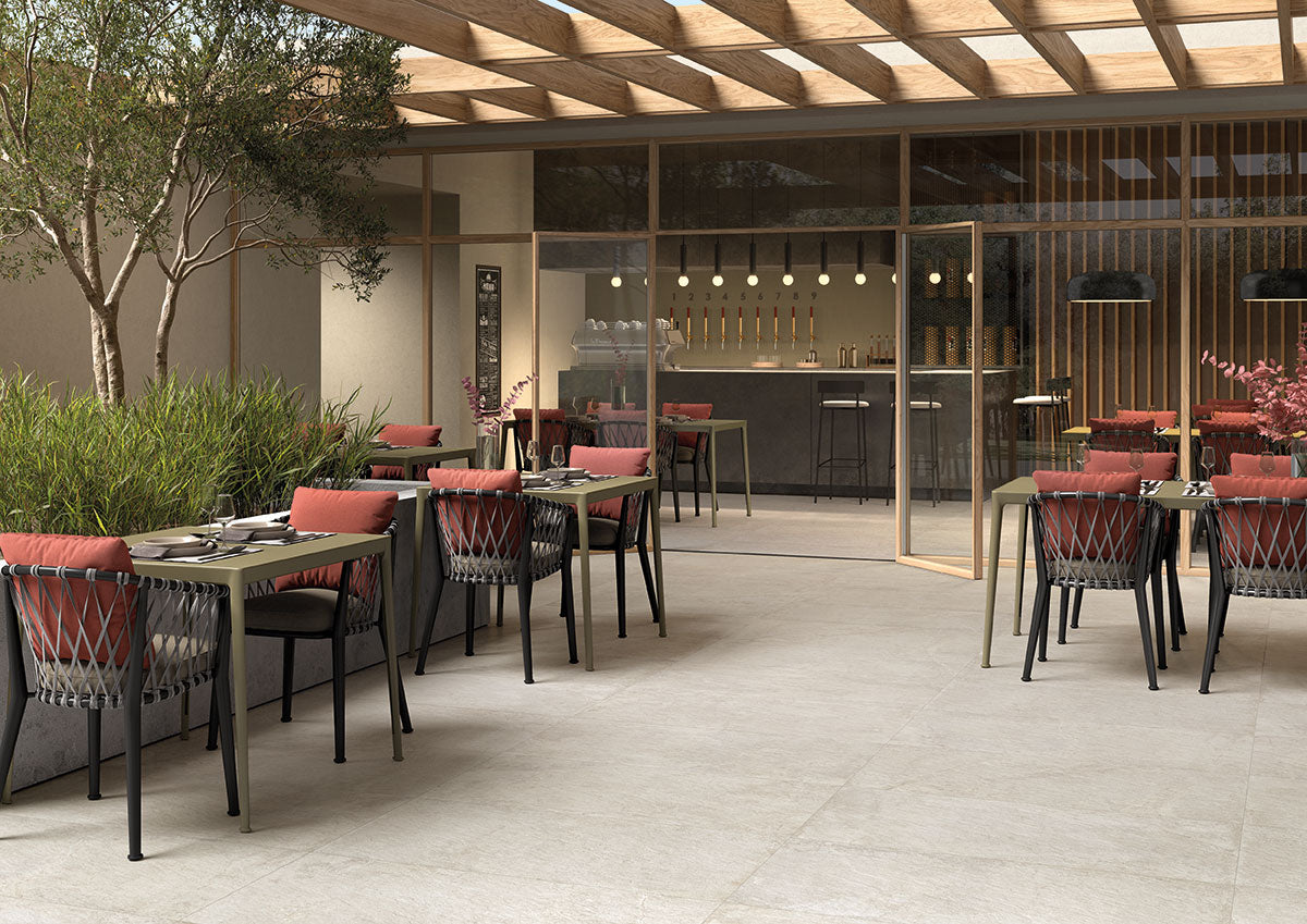 MSI Soreno Ivory Porcelain Paver — surface detail in ivory tonality