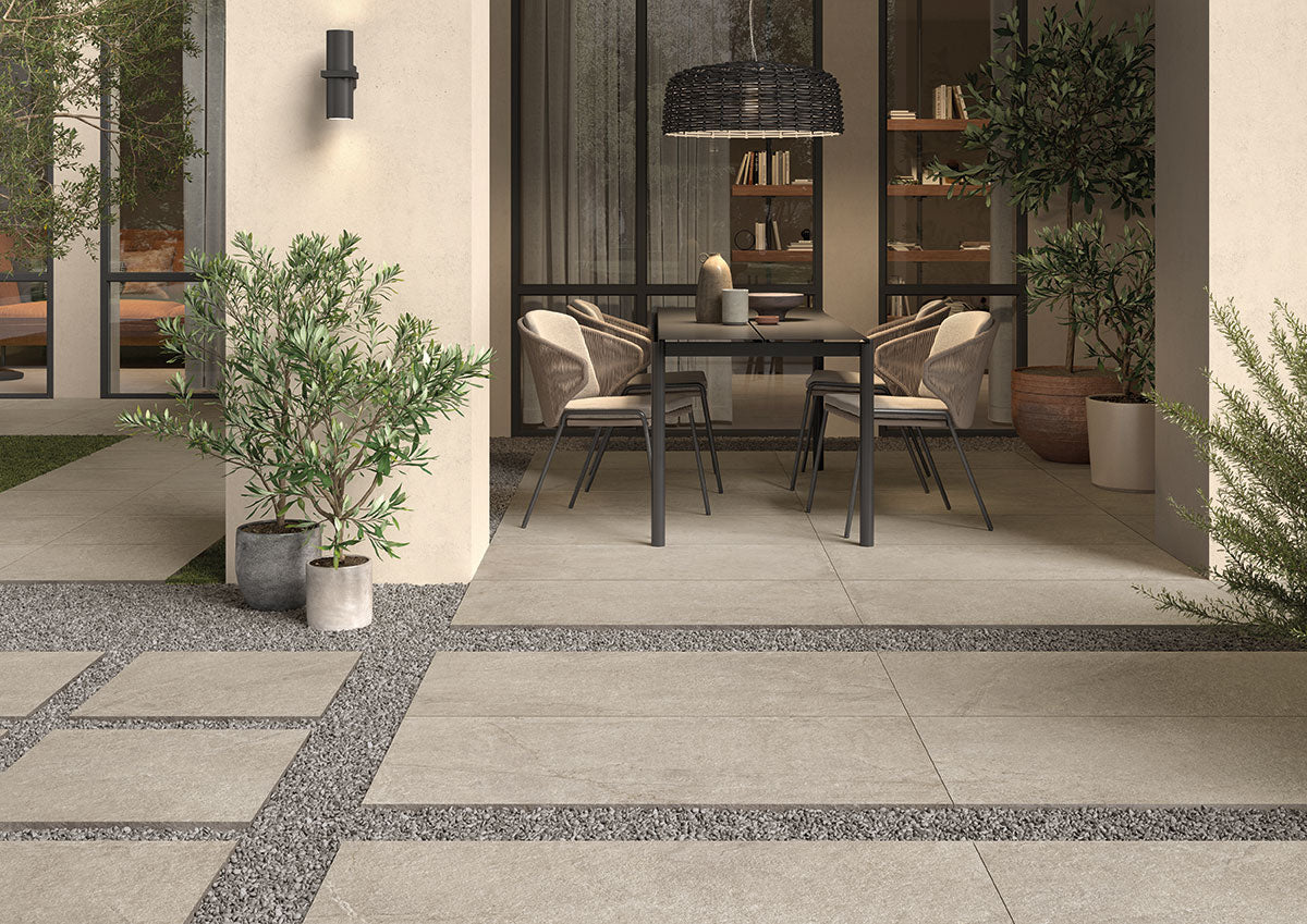 MSI Soreno Taupe Porcelain Paver — surface detail in taupe tonality