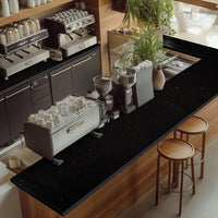 MSI Sparkling Black Quartz — surface detail in black tonality