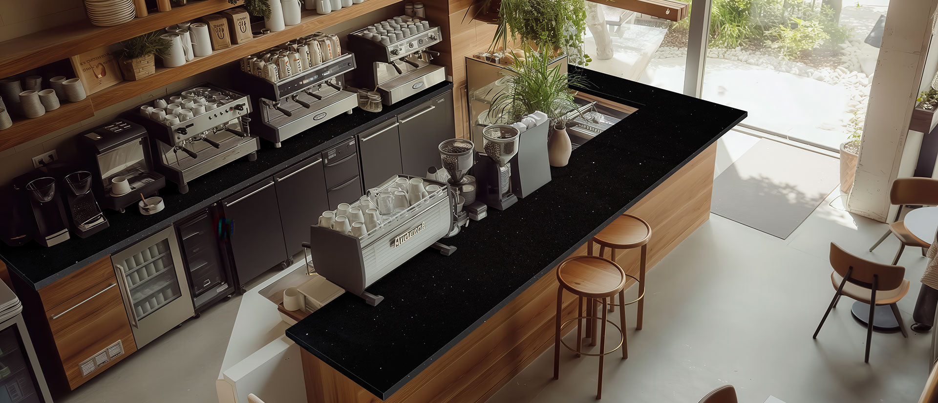 MSI Sparkling Black - Quartz Island Countertop