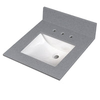 MSI Sparkling Gray Vanity Tops in gray tonality engineered single-piece integrated-bowl vanity top