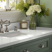 MSI Sparkling White Quartz — surface detail in white tonality
