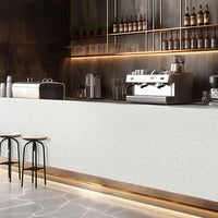 MSI Sparkling White Quartz — surface detail in white tonality