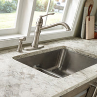 MSI Grey Quartz Double Bowl 50/50-3219 Sinks — surface detail in grey tonality