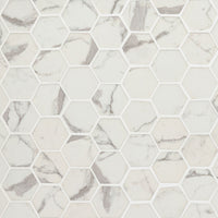 MSI Statuario Celano Hexagon Mosaic Tile — Glass Mosaic Tile