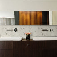 MSI Statuario Celano Picket Glass Tile — surface detail in natural tonality