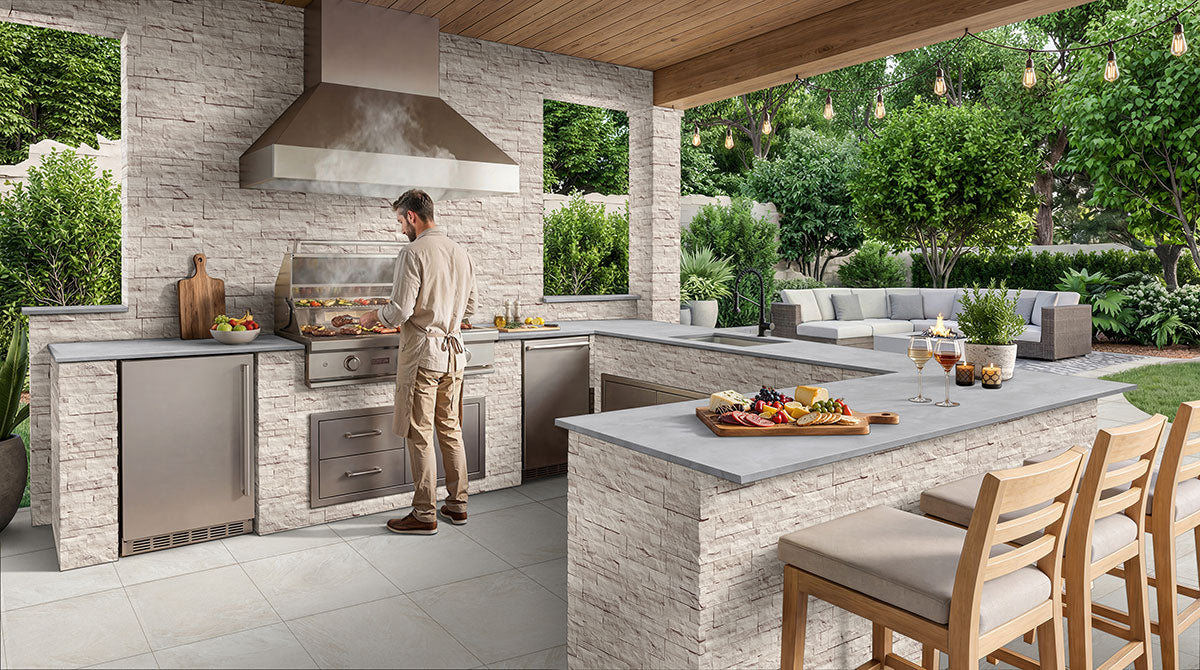 MSI Cement Ash — surface detail in natural tonality large-format glazed slab for vertical statement
