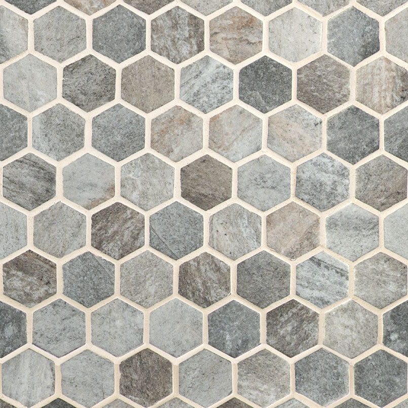 MSI Stonella Hexagon Mosaic Tile — Glass Mosaic Tile mesh-mounted for designer installs