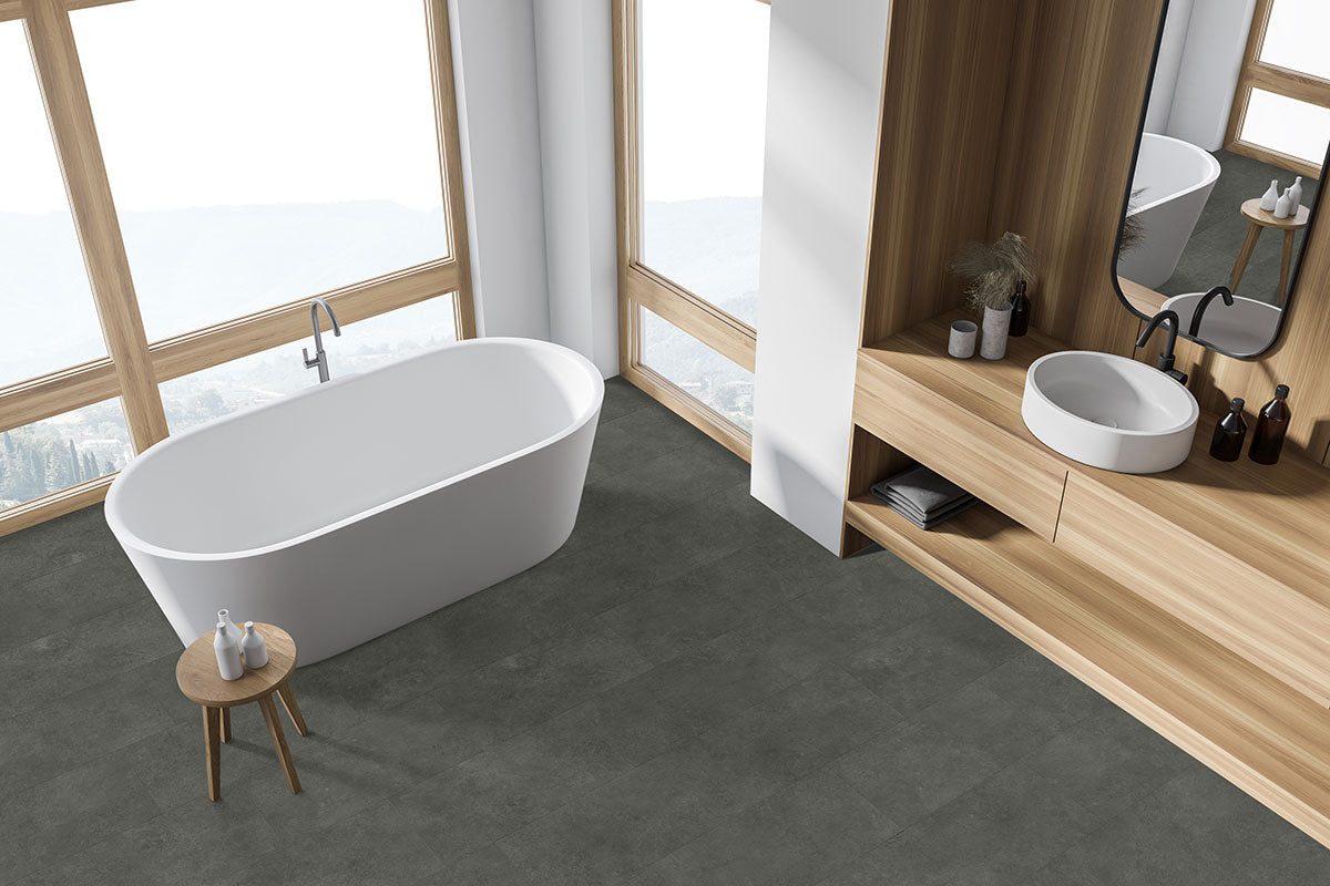 MSI Trecento Stormbound Luxury Vinyl Tile Flooring — surface detail in natural tonality