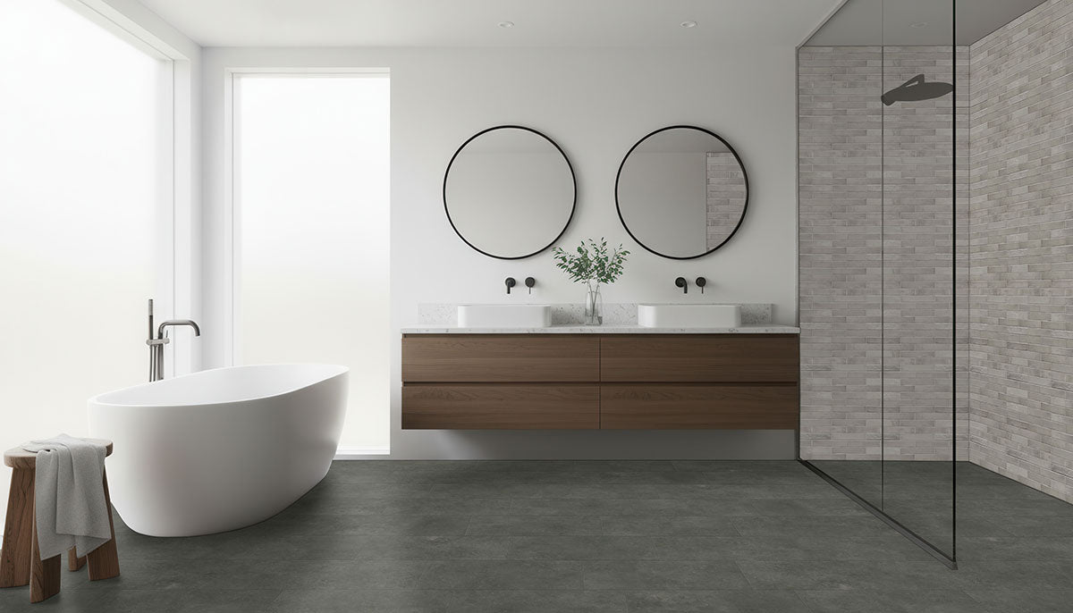 MSI Trecento Stormbound Luxury Vinyl Tile Flooring — surface detail in natural tonality