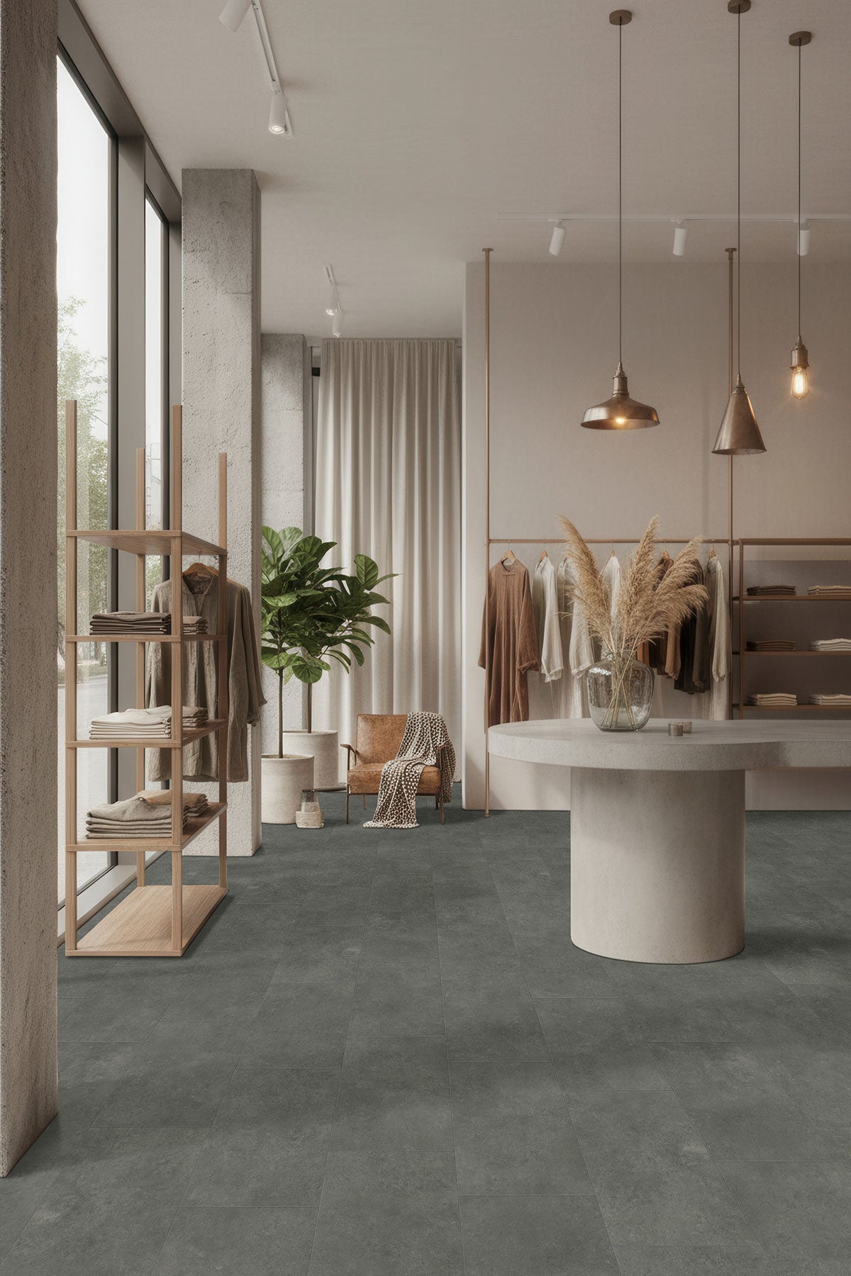 MSI Trecento Stormbound Luxury Vinyl Tile Flooring — surface detail in natural tonality