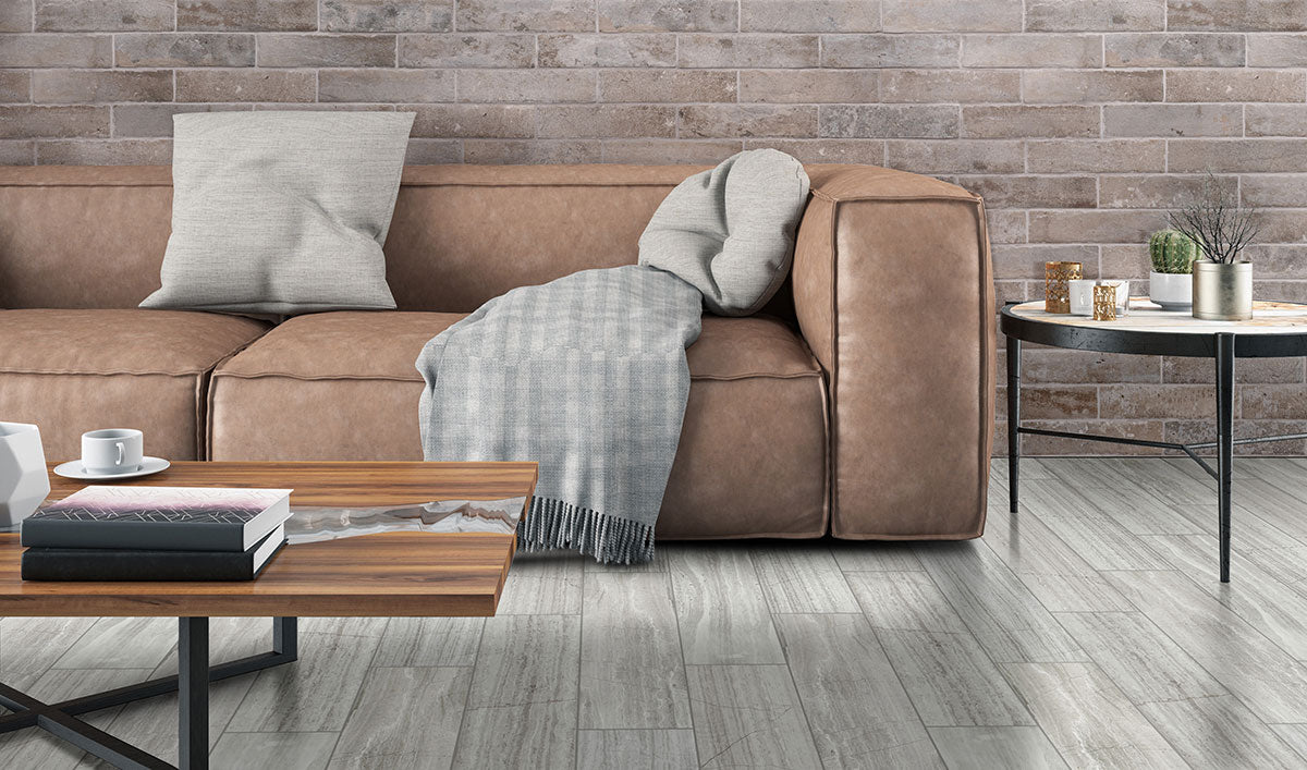 MSI Brickstone Taupe 2x10 Brick Tile — surface detail in taupe tonality