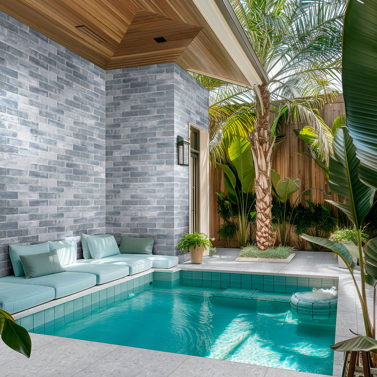 MSI Terrazo Glacier Porcelain Coping — surface detail in natural tonality