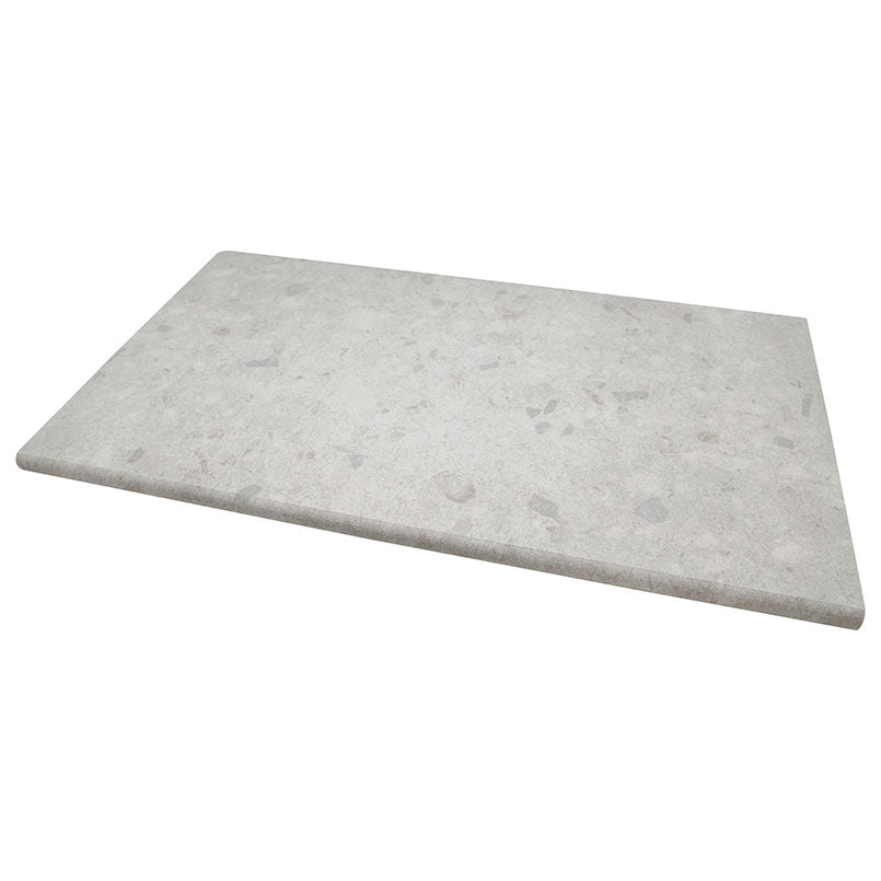 MSI Terrazo Glacier Porcelain Coping — Pool Coping double-bullnose quarried marble pool edge