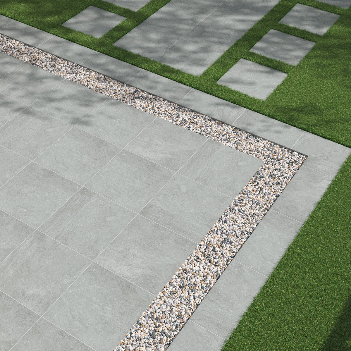 MSI Terrazo Gris Porcelain Paver — surface detail in natural tonality