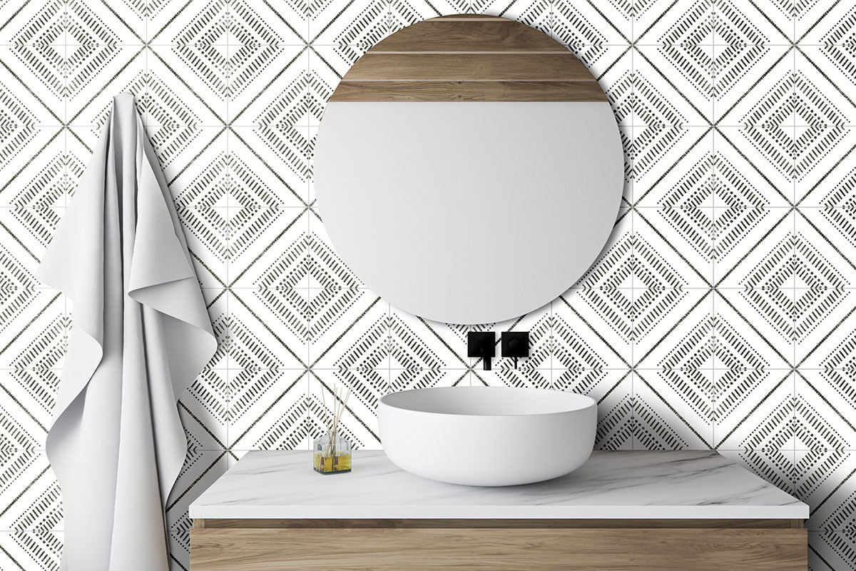 MSI Zaria Tessa Encaustic Tile, surface detail in natural tonality, fourth view